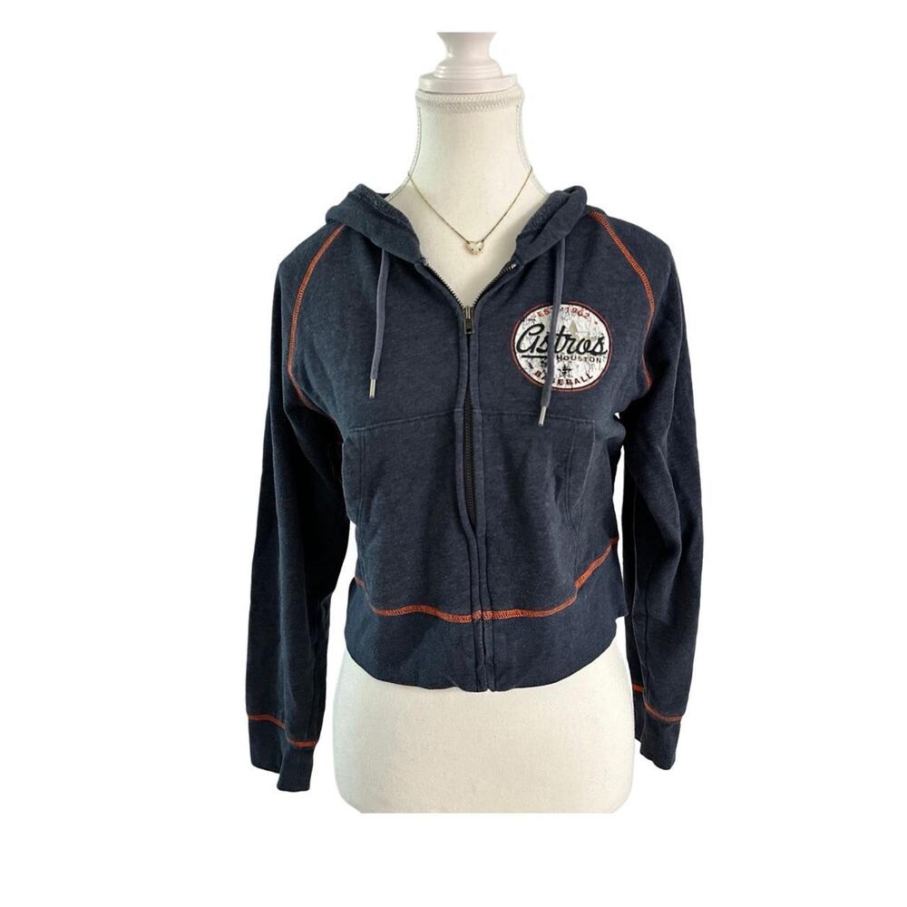 Women’s Size Small Vintage Astros Cropped Lightweight Zip Up Hoodie